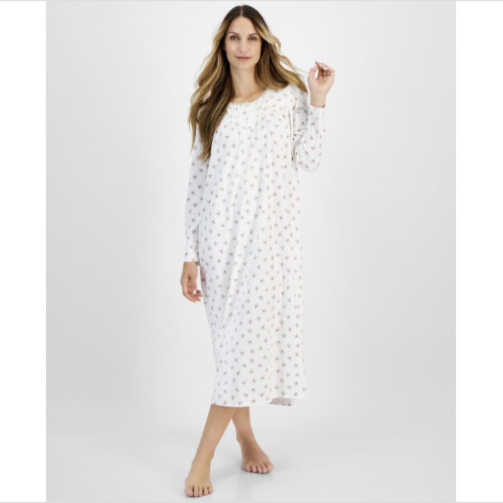 Charter Club Women's Cotton Printed Nightgown, Rosebud Toss, NWT